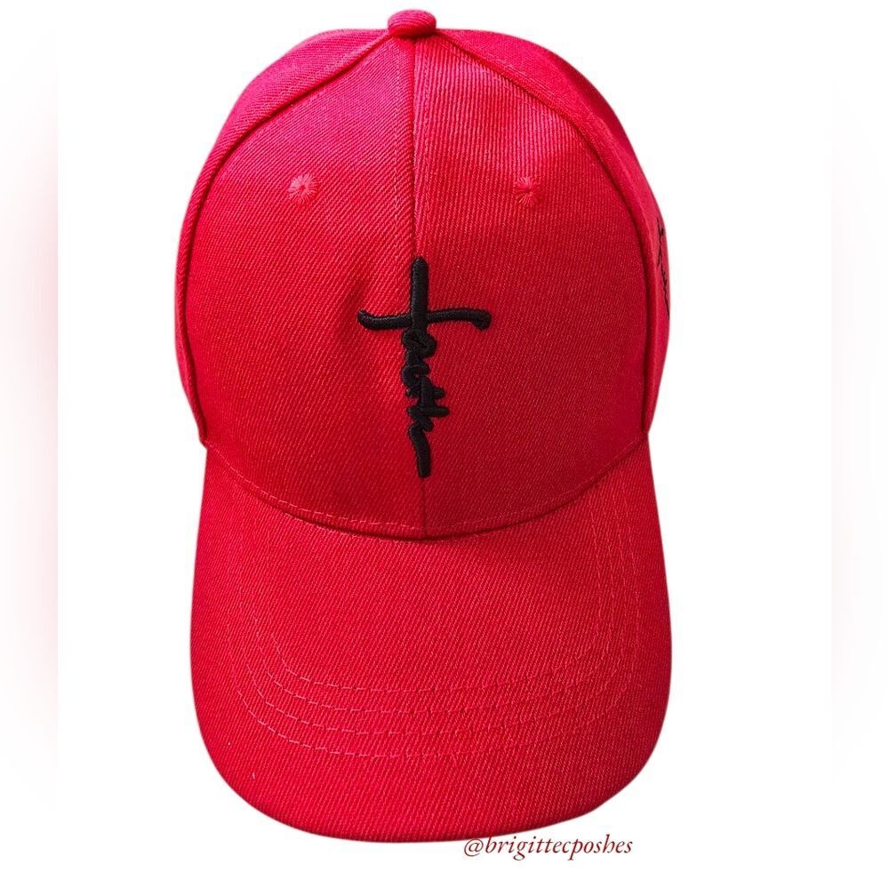 FAITH Unisex Red Adjustable Ball Cap